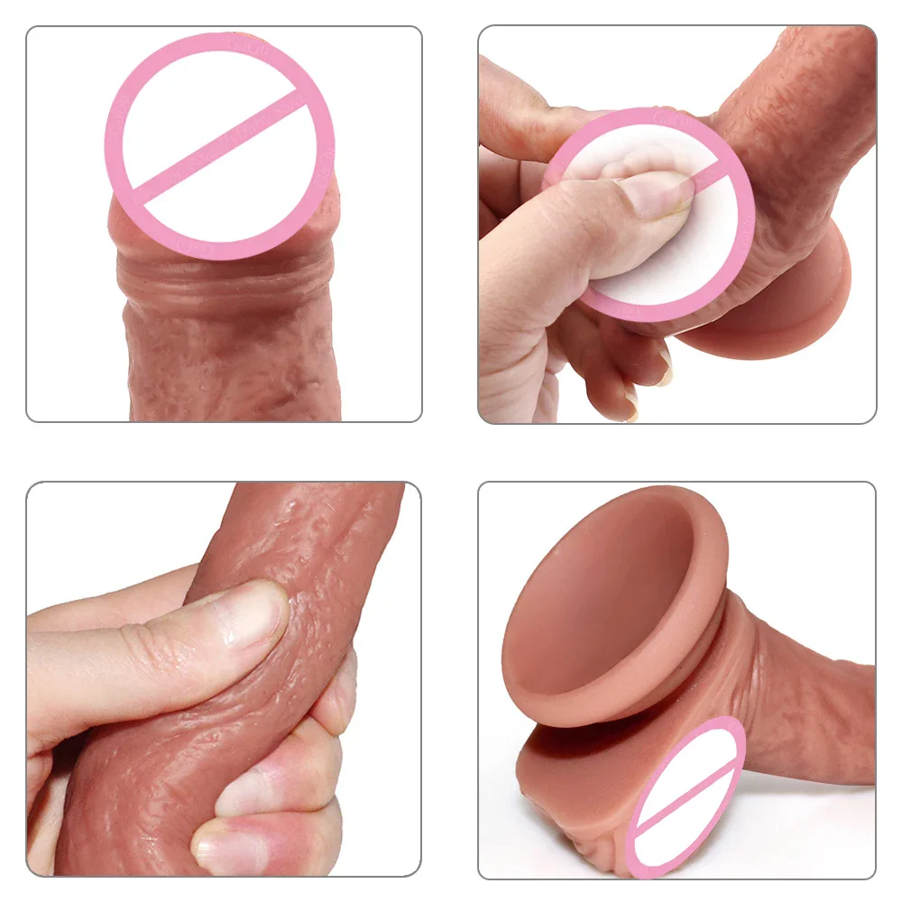 Small Realistic 3cm Dildo With Suction Cup AnalDildo For Women Adult Sex Toys Female Masturbator Soft Silicone Dick Sex Product