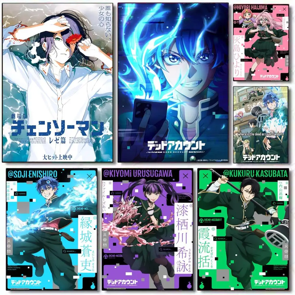 

Anime Dead Account Poster HD Art Mural Wallart Waterproof Vintage Print Decor for Home Decoration DIY Durable