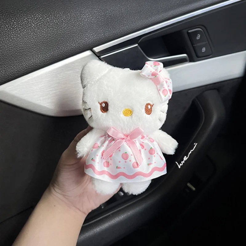 Kawaii Sanurgente Hello Kitty Stuffed Toys, Butter Keychain, Anime Floral Skirt, Sacs en peluche pour enfants, Porte-clés, Cadeaux de Noël pour enfants