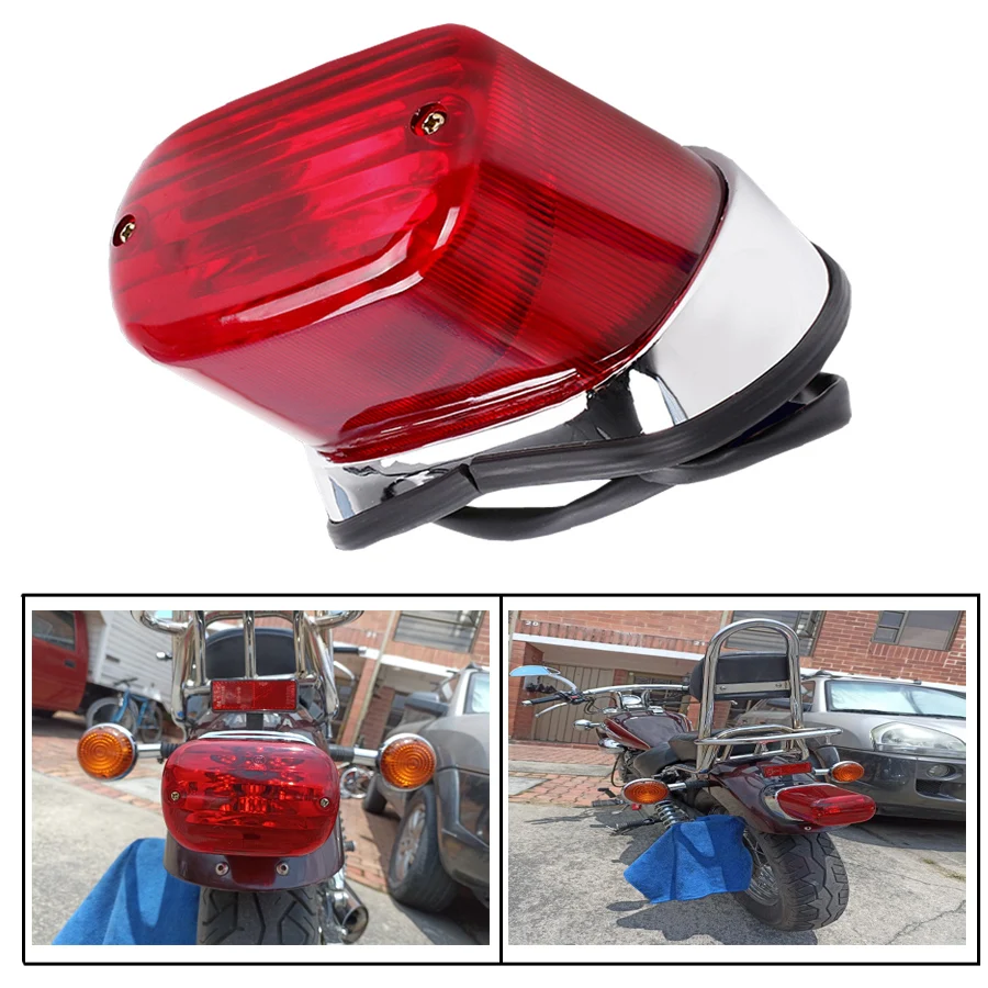 1PC motocykl Stop światło hamowania tylny wskaźnik ABS czerwony motocykl remont części dla Yamaha XV250 XV400 Virago