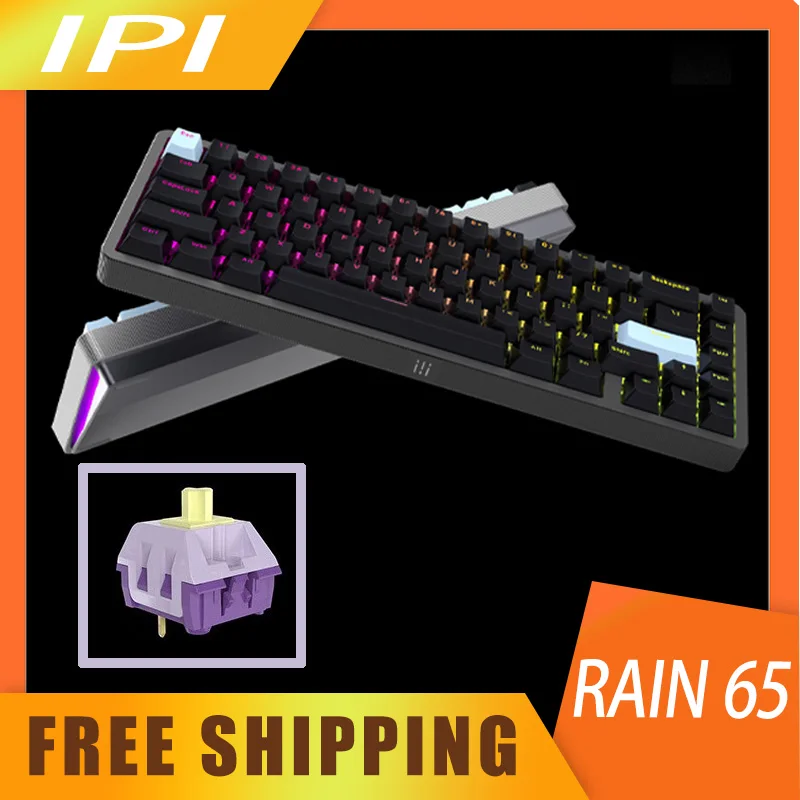 Ipi Rain65 pro Keyboard Wired Aluminum Alloy Magnetic Axis 67key Custom Rgb Mechanical Keyboard For E-Sports Gamer Gifts