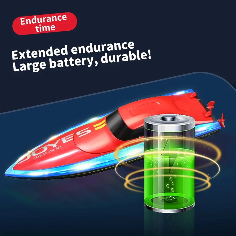 4DRC S7 Remote Control Boat Electric Toy Charging 2.4G Remote Control Boat Double Spiral Pulp High-Speed Water Speedboat for Boy