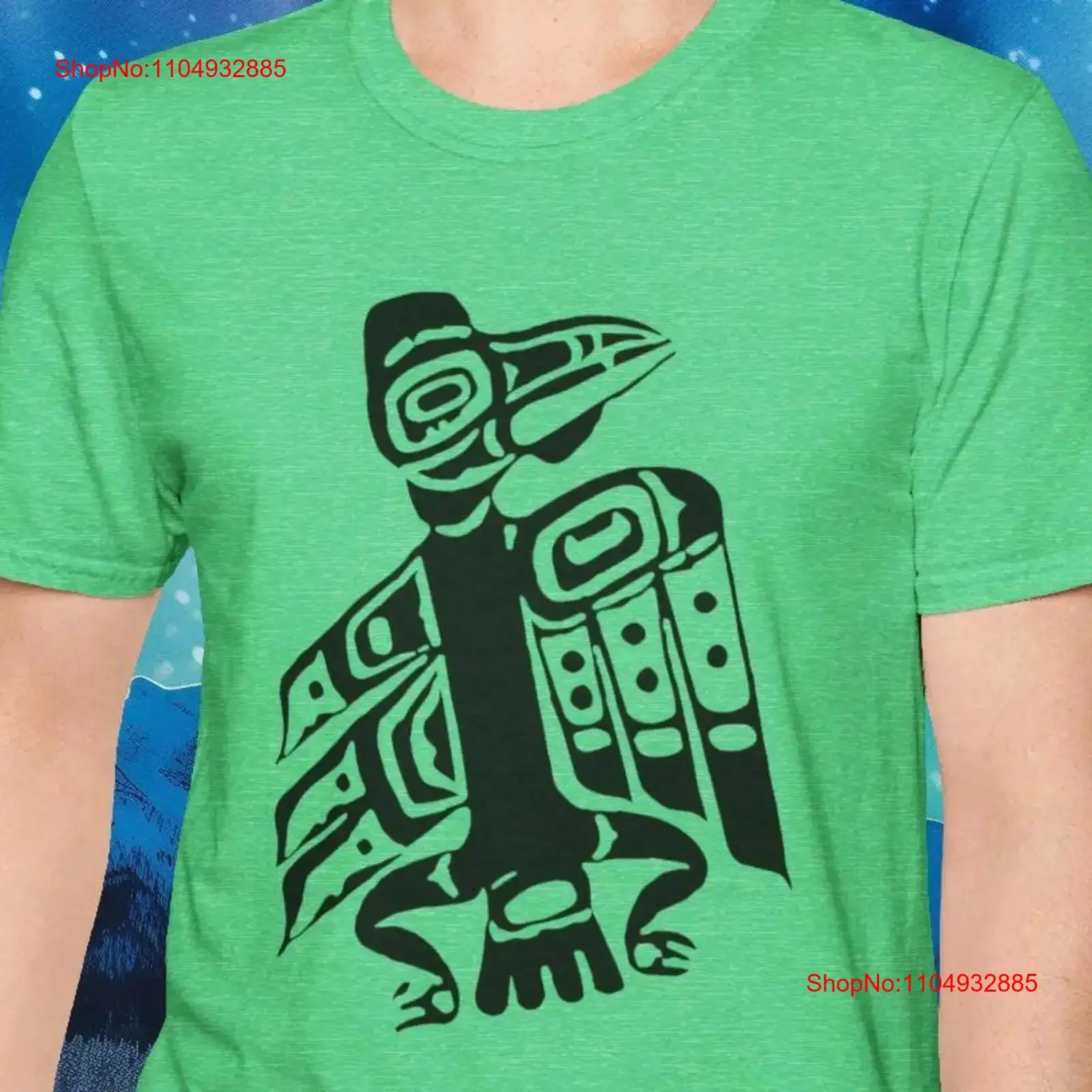 تي شيرت غراب مستوحى من التعرض الشمالي تي شيرت Tlingit لعيد الميلاد Cicely ألاسكا ألوان هيذر عتيقة ملابس الشارع المغسولة