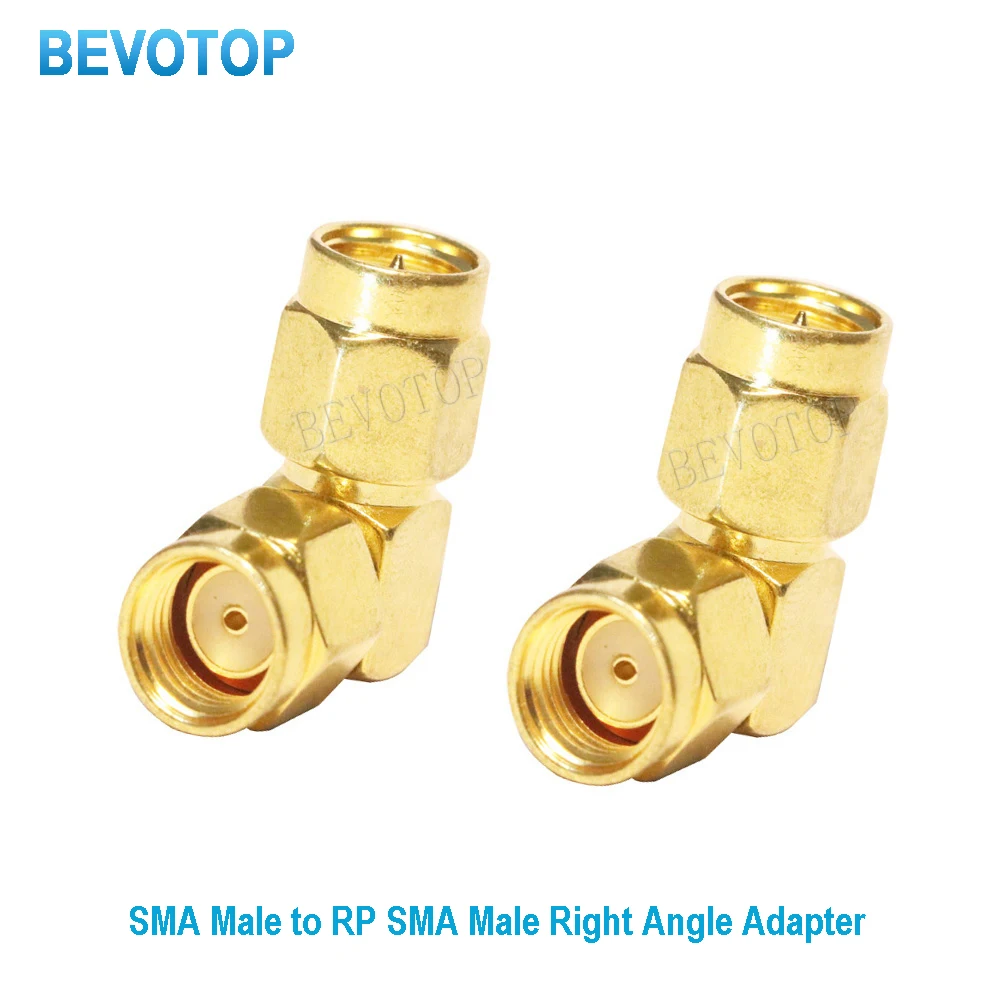 100PCS SMA Male Plug To RP SMA Male Right Angel For WiFi Antenna Raido Antenna SMA to SMA RF Coaxial Adapter Wholesales