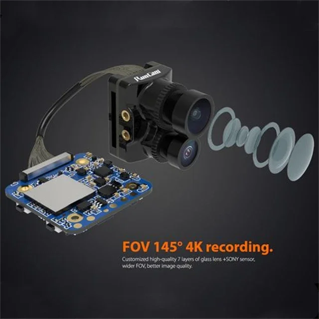 RunCam Hybrid 2 Upgraded 4K FPV and HD Recording  with Dual Lens FOV 145 angle Phoenix  Analog Sensor 18G DIY