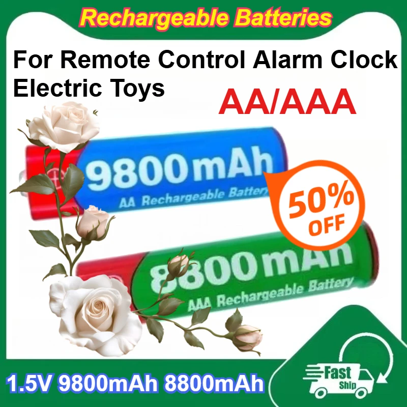 

AA/AAA 1.5V 9800mAh 8800mAh Capacity Alkalinity Battery for Remote Control Alarm Clock Electric Toys Rechargeable Batteries