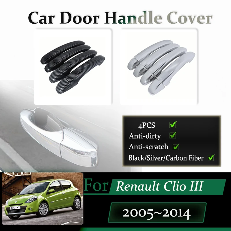 

Car Door Handle Cover Trim For Renault Euro Clio III Lutecia 2005~2014 Anti-dusty Chromium Styling ABS Stickers Auto Accessories