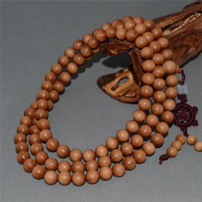 

Indian Mountain With Sinking Red Meat Old Material Prayer For Men And Women Sandalwood Buddha Beads Couple Bracelet Wooden jewe