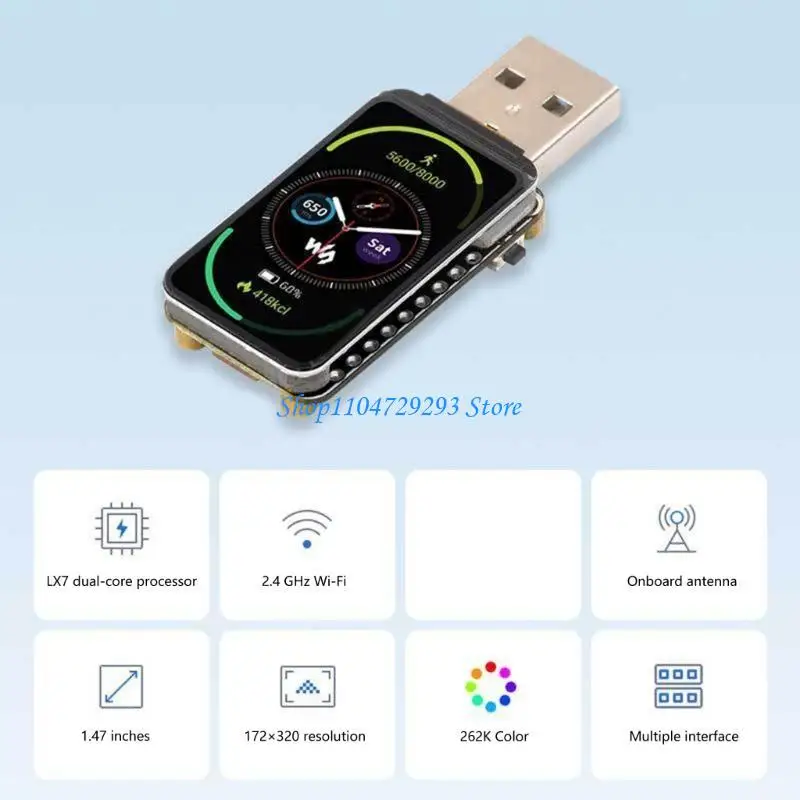 Y2GD ESP32 Microcontroller Development Board ESP32-LCD-1.47 1.47 "LCD WiFi 2.4G