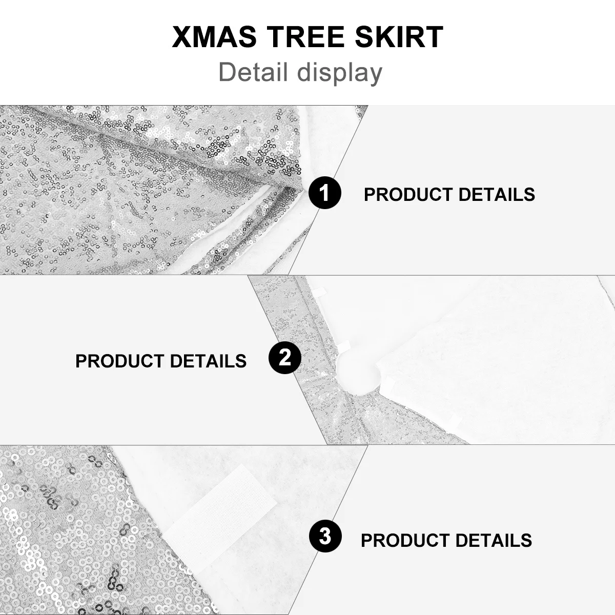 

Christmas Tree Skirt 48 Inch Polyester Cloth with Sparkle Finish Tree Bottom Cover for Festive Indoor Display Decor