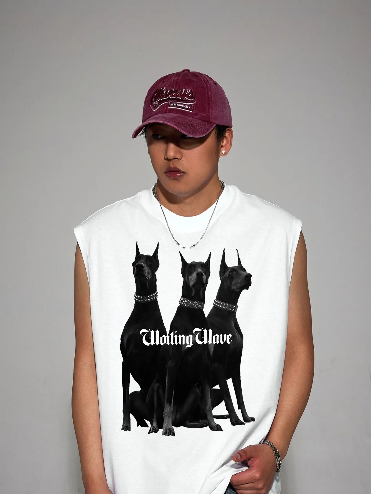 American Doberman Print Vest T-shirt Men Summer 2025New White Sport Fitness Swimming Run Shirt sleeveless Vest Quick Dry Y2k Top