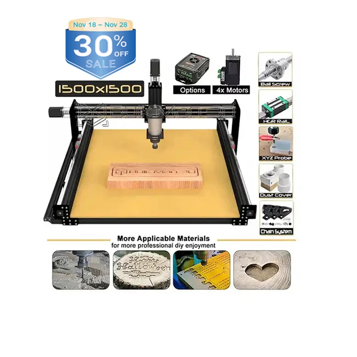 Black 1515 ULTIMATE Bee Kit completo CNC con guide lineari + vite a ricircolo di sfere trasmissione silenziosa BulkMan 3D