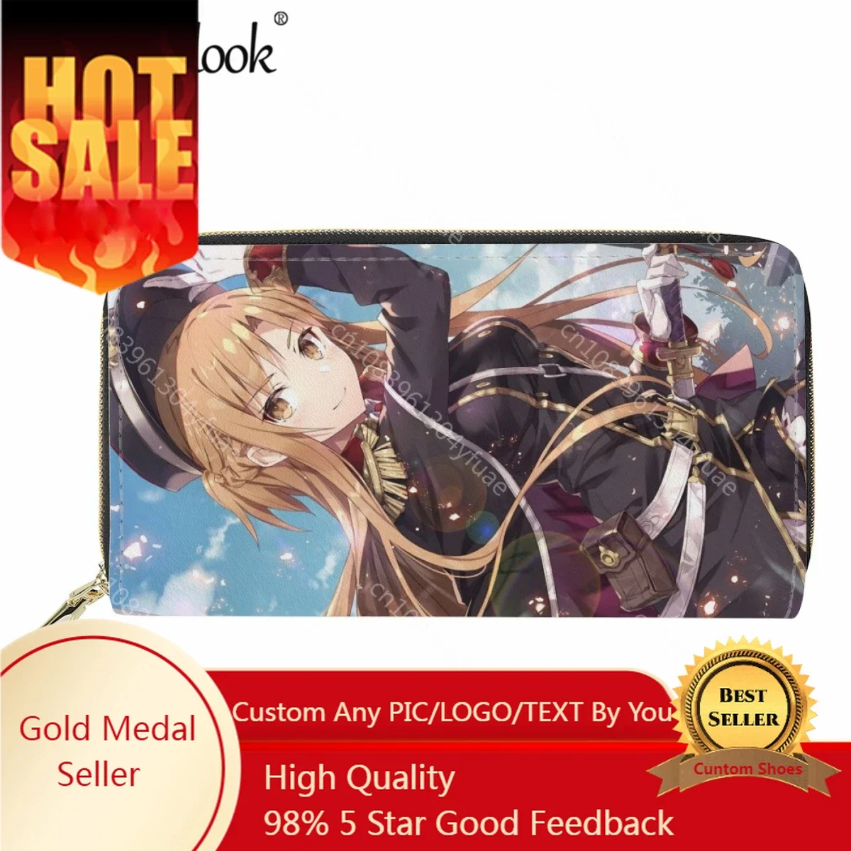 

Trendy Women's Wallet Anime Game Sword Art Online Wallet Asuna Yuuki Printed Money Bag Fashion Teen Girls Purse