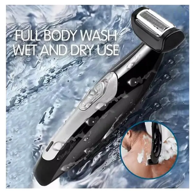 AA20-Back Shaver For Men Body Pain Relief Hair Remover Epilator Back Face Long Handle Portable Design