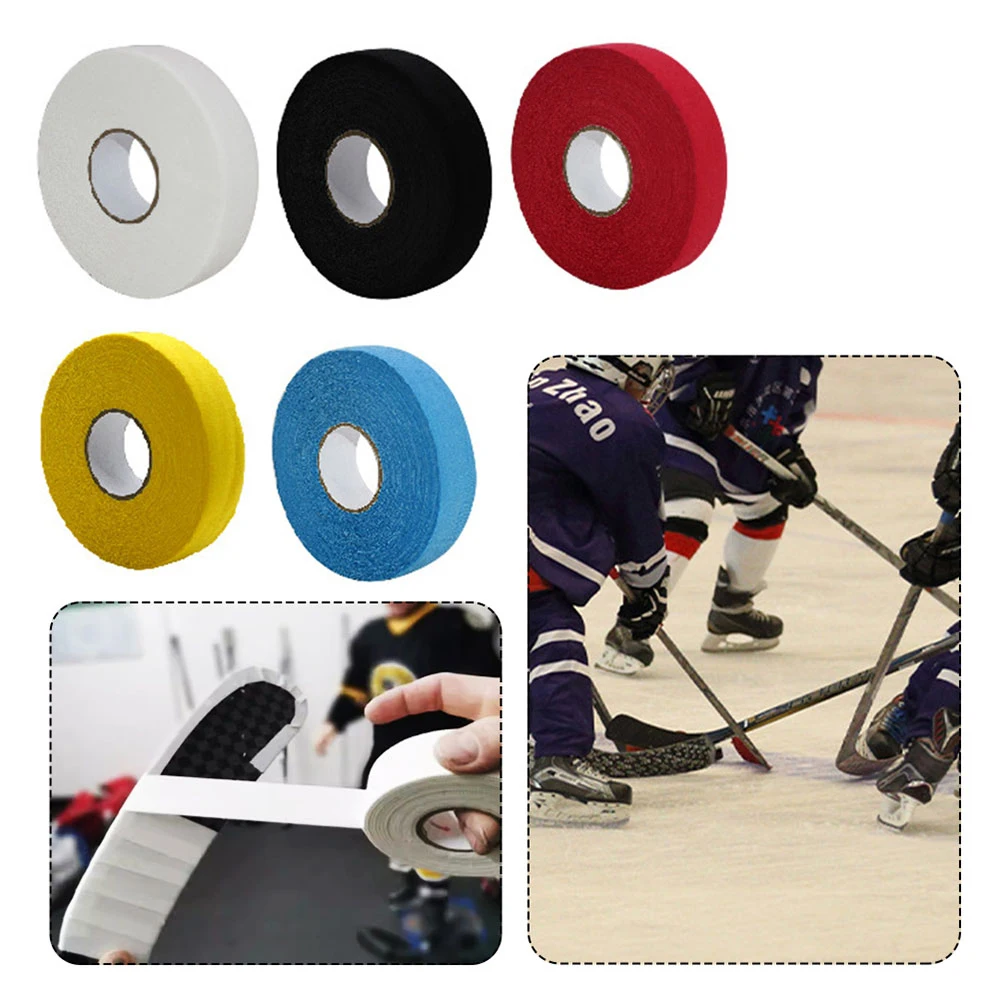 Cinta de Hockey de algodón Multicolor impermeable de 2,5 CM x 25M para palo de Hockey sobre hielo cinta de Hockey sobre hielo duradera gruesa