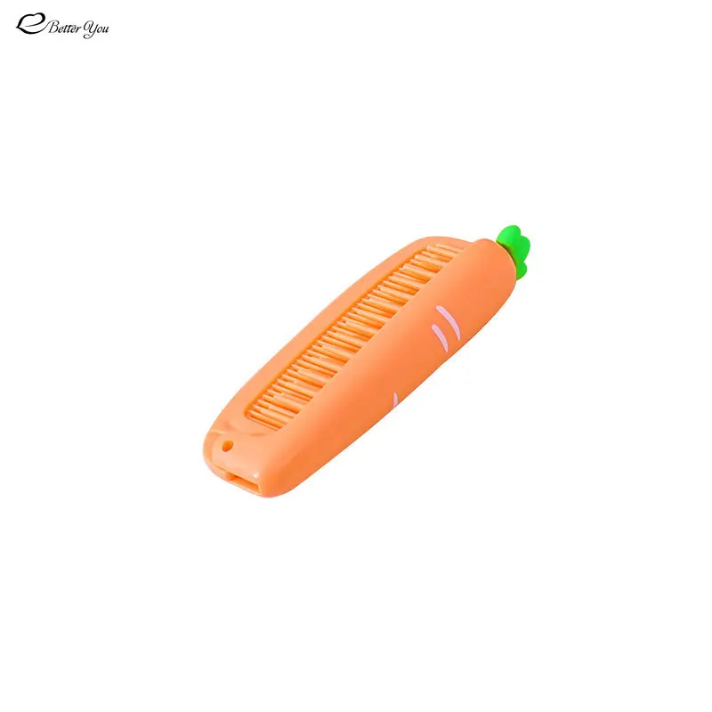 Cartoon Carrot  Foldable Hair Comb Portable Detangling Hair Brushes Cute Cartoon Anti Static Head Combs Hair Styling Tools