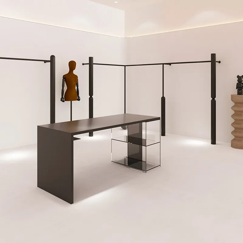 Clothing store display rack Women's clothing display rack Display table Black Nakajima water table Middle table placement