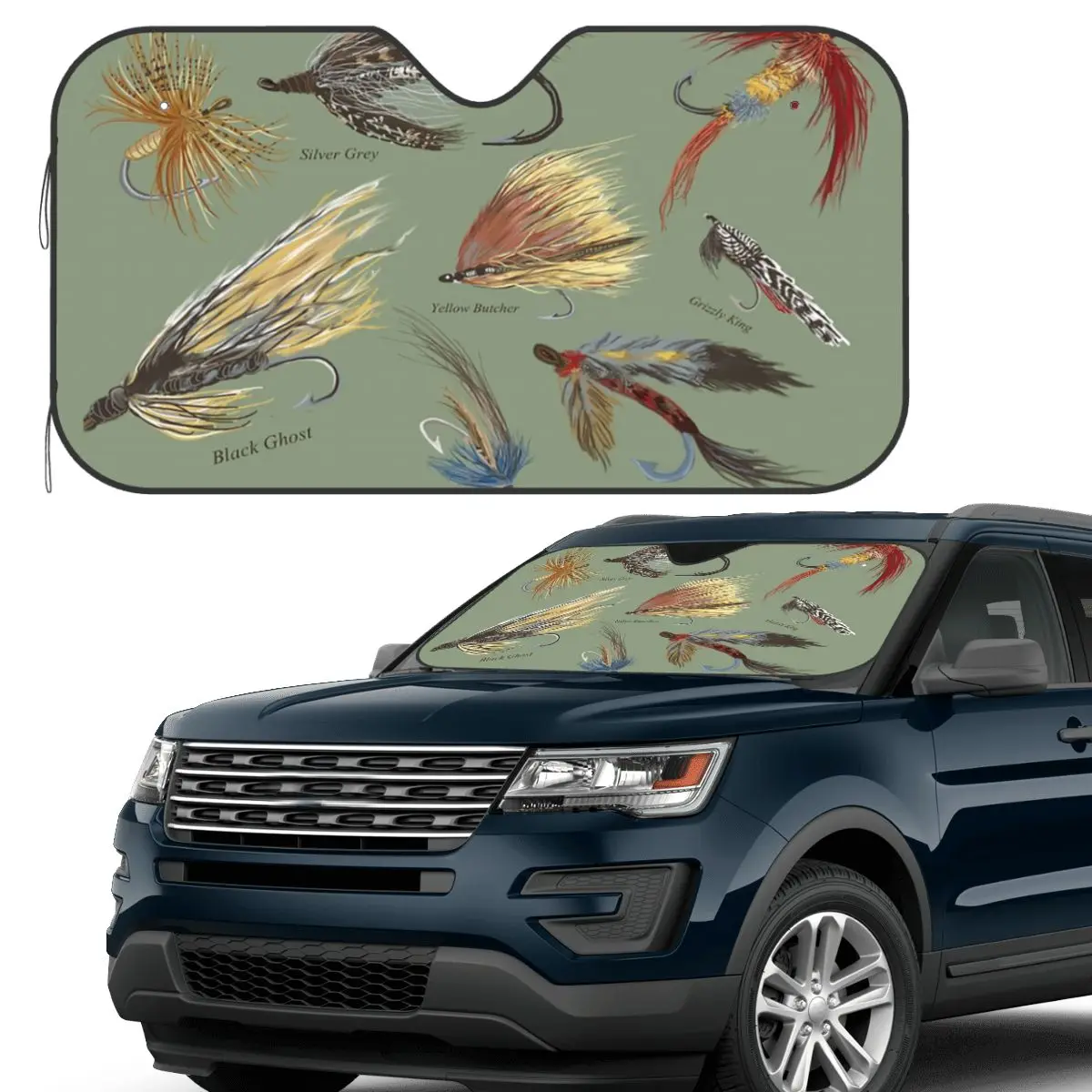 

Нахлыстовая рыбалка с ручными завязками мух, солнцезащитный козырек, лобовое стекло автомобиля, переднее лобовое стекло, солнцезащитный козырек, аксессуары, чехлы