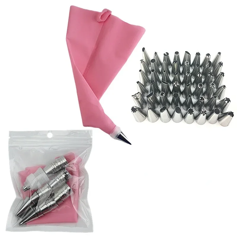 

Purple Silicone Pastry Bags Tips Kitchen DIY Cake Icing Piping Stainless Nozzle Reusable Cream Decorating Mouth Tools