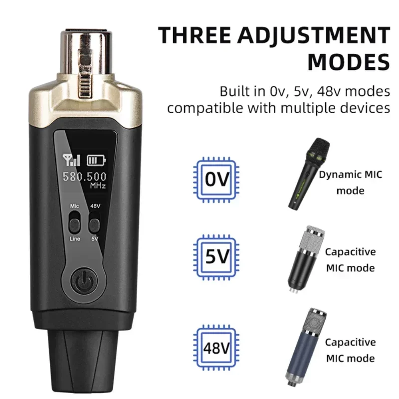 MA5 UHF bezprzewodowy konwerter mikrofonu XLR nadajnik i odbiornik do mikrofonu dynamicznego odbiornik gitarowy Adapter transmisji