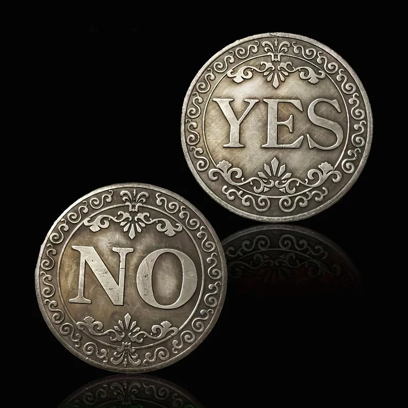 Vintage YES NO Decision Coin Retro Metal Decision Making Tool for Fun Collection Gift Metal Coin  God's Answer Decompress Toy