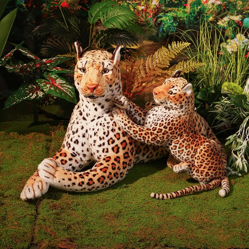 170cm Lifelike Leopard Plush Toys Soft Stuffed Animals Giant Real Life Dolls High Quality Cheetah Model for Kids Gift Room Decor