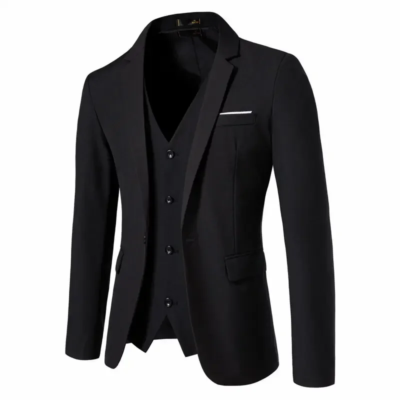 

Mens Fashion Blazer Business Casual Suit Vest Tops Wedding Gentleman Suit Jacket Solid Casual Performance Blazer