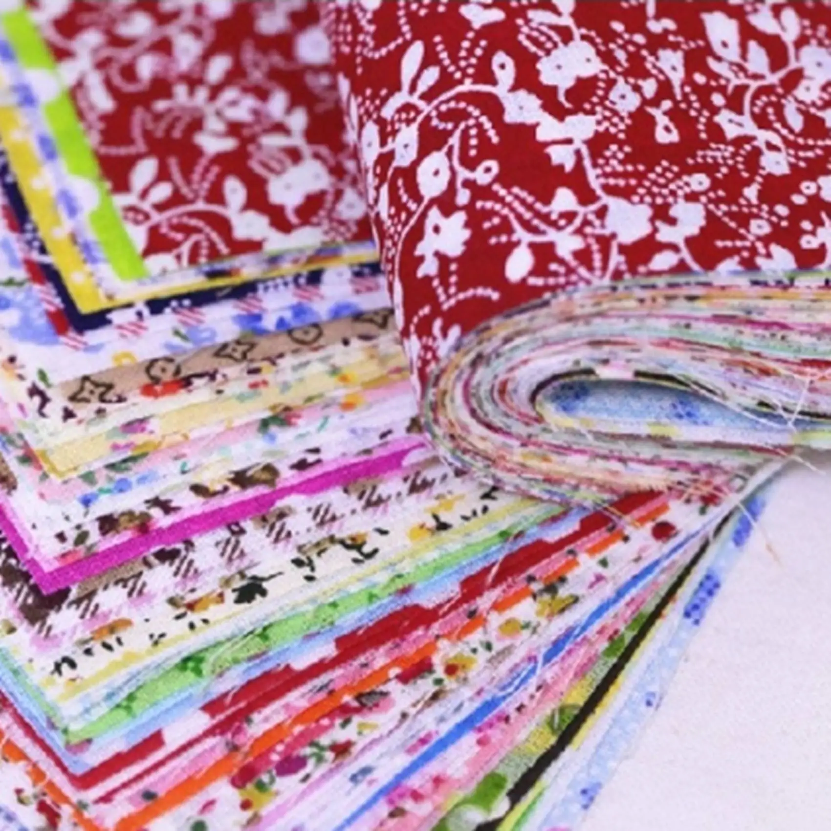 Stable- 2X DIY Quilting Patch 60Pcs 10cmx10cm Charm Pack Cotton Fabric Patchwork Bundle Fabrics Cloth Sewing