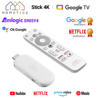 HOMATICS 4K TV Stick Netflix Google Certified 2GB LPDDR4 32G ROM Amlogic S905Y4 Support Dolby Atmos H.265 2T2R Wifi Google box