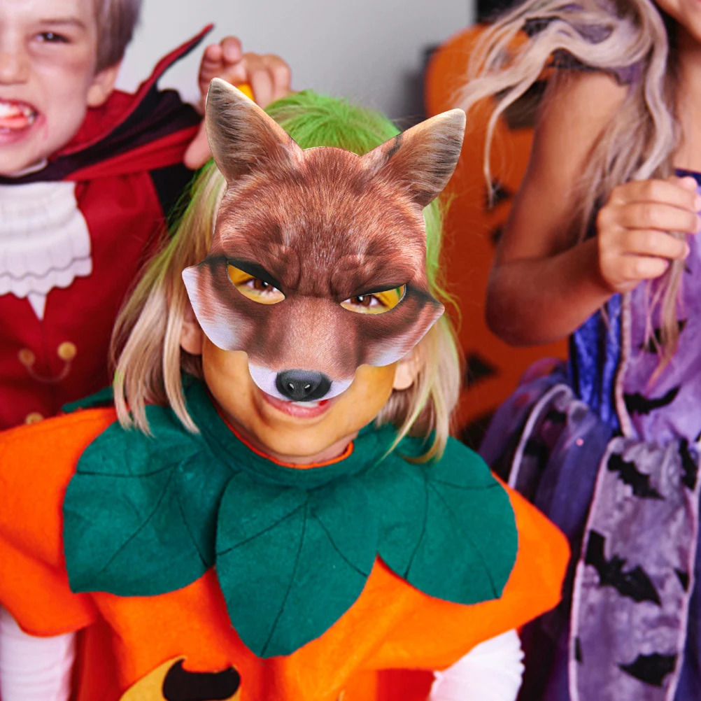 

2 Pcs Makeup Costume Props Fox Mask Miss and Eva Masquerade Masks Animal for Adults
