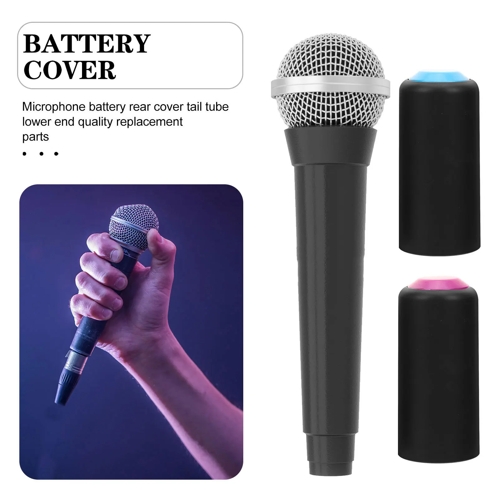 

4Pcs Microphone Accessories Plastic Cover Caps Sturdy Long-Lasting for Wireless Mic Easy Install Screw-on Structure