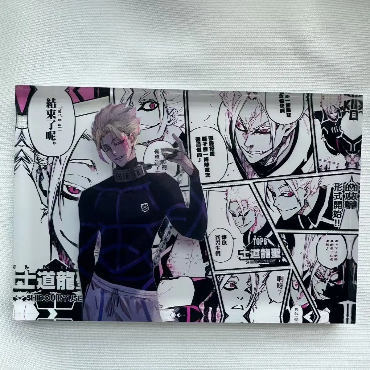 

Аниме BLUE LOCK Shidou Ryuusei Nagi Seishiro Косплей Высокая прозрачная хрустальная кирпич Мультяшная карта Кирпичи Аксессуары Орнамент