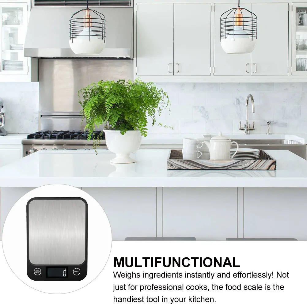 

5Kg Digital Kitchen Scale Food Weight Scale Accurate Cooking Measurement Kitchen Weighing Equipment Stainless Steel