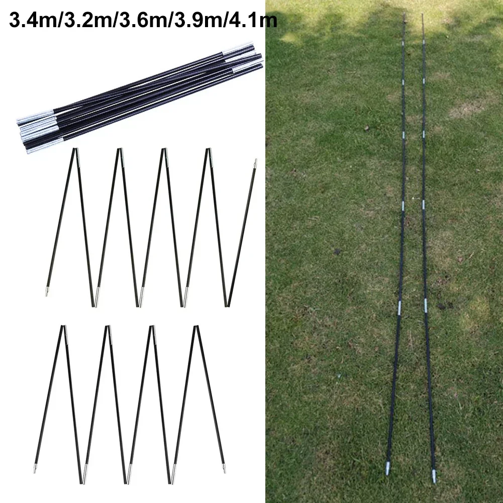 10.5-12.8ft Fiberglass Tent Pole Awning Rods Outdoor Camping Tent Replacement Accessories Tent Repair Kits For Hiking