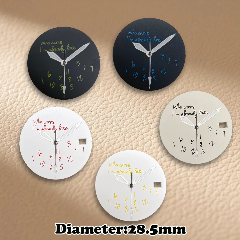 New 28.5mm Log Modified Watch Face Fits NH35/4R36 Movement Who Cares Lt's Already Late Watch Modification Accessories
