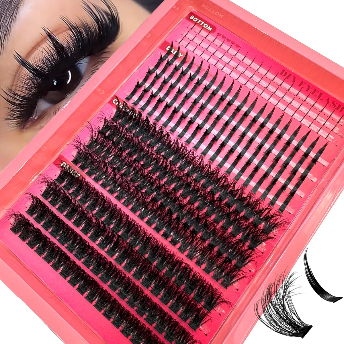 Manga Lashes Spikes With Bottom Lashes Mix Anime Lash Clusters Spiky Eyelash Cluster Eyelash Extensions Fairy Individual Lashes