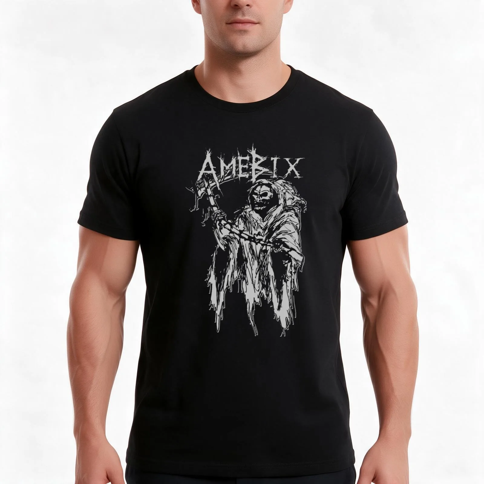 Amebix T-Shirt, Summer Casual Cotton Tee, Oversized Streetwear Tops, Vintage Graphic Print, Loose Fit Short Sleeve, 100% Cotton