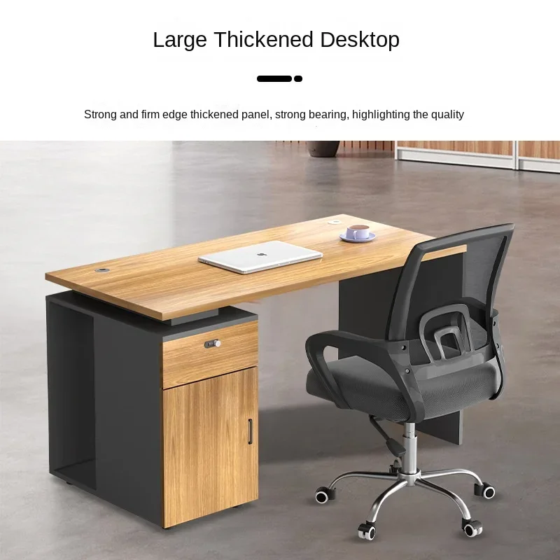 Single desk with home office or bedroom cabinets