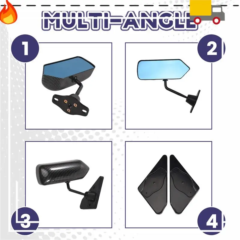 

1 Pair Universal F1 Style Car Side Rearview Mirrors Door Wing Rear View Mirror For Benz Honda Ford ABS Carbon Fiber Look