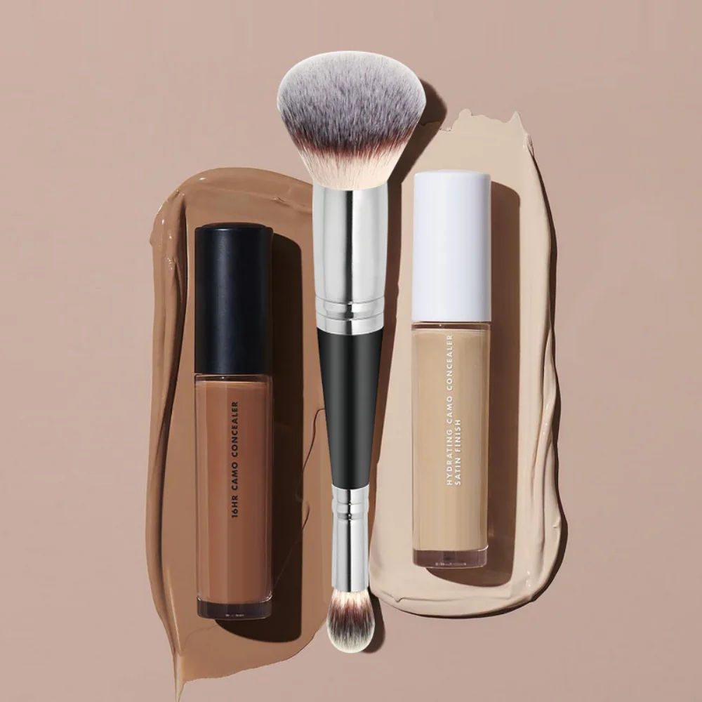 Double Head Professional Makeup Brushes 2 In 1 Foundation Brush Concealer Highlighter Powder Blush Brush Beauty Make Up Tools