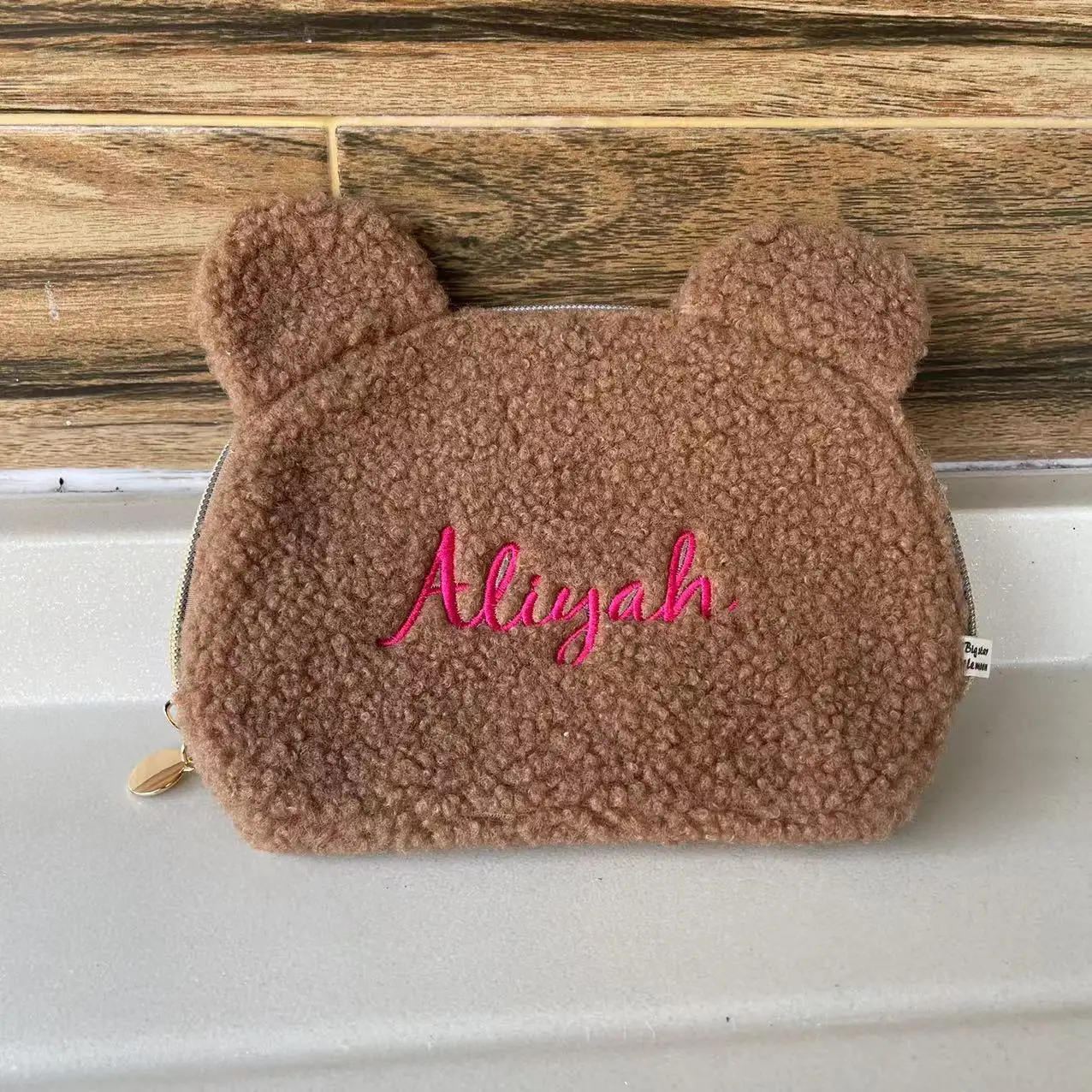 

Personalized Teddy Sherpa Makeup Bag | Personalized Makeup Bag | Personalized Travel Bag | Bridesmaid Gift | Wedding Souvenir Gi