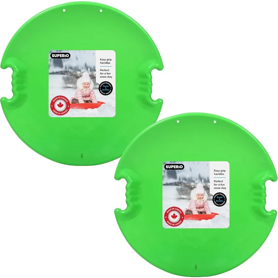 

26 Round Snow Sled for and Adults Spiral Plastic Sledding Disc in Winter Fun Snow Toy for Toddlers and Adults 2-Pack Blue