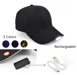 Gorra de béisbol LED recargable con manos libres, sombrero deportivo brillante con brillo ligero para correr al aire libre, gorras Snapback, fiesta de Hip Hop y vacaciones