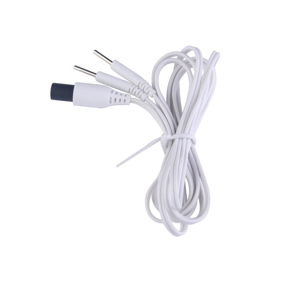 2 Pieces Replacement Electrode Lead Wires With 2.0mm Pin For Omron TENS Unit