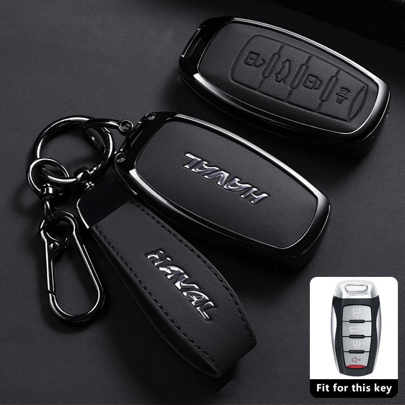Zinc Alloy Car Key Case for Great Wall Haval H6 Hover 2023 2024 2026 Keychain Remote Cover Shell Housing Holder Fob Accessories