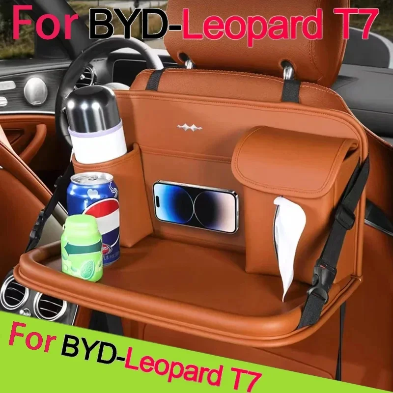 For BYD Formula Titanium 7 Car Backrest Storage Box Car Rear Seat Small Table Tissue Box
