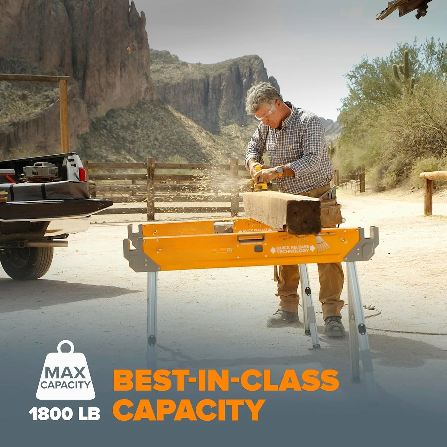 عبوتان، حامل طاولة بأرجل قابلة للطي، سطح معدني مقاس 2 × 4، حصان منشار احترافي عالي التحمل لأعمال النجارة، مبيعات المصنع مباشرة