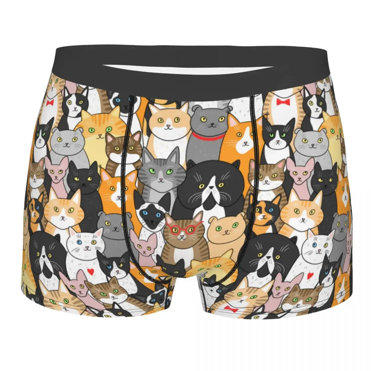 Custom Cute Cats Pattern Animal Pet Boxers Shorts Mens Briefs Underwear Novelty Underpants