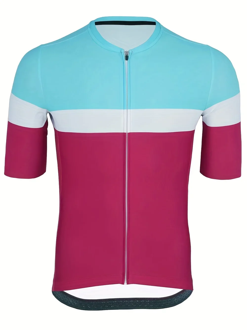 

Short-sleeved Cycling Zipper Top Color Print Pattern For Men And Women