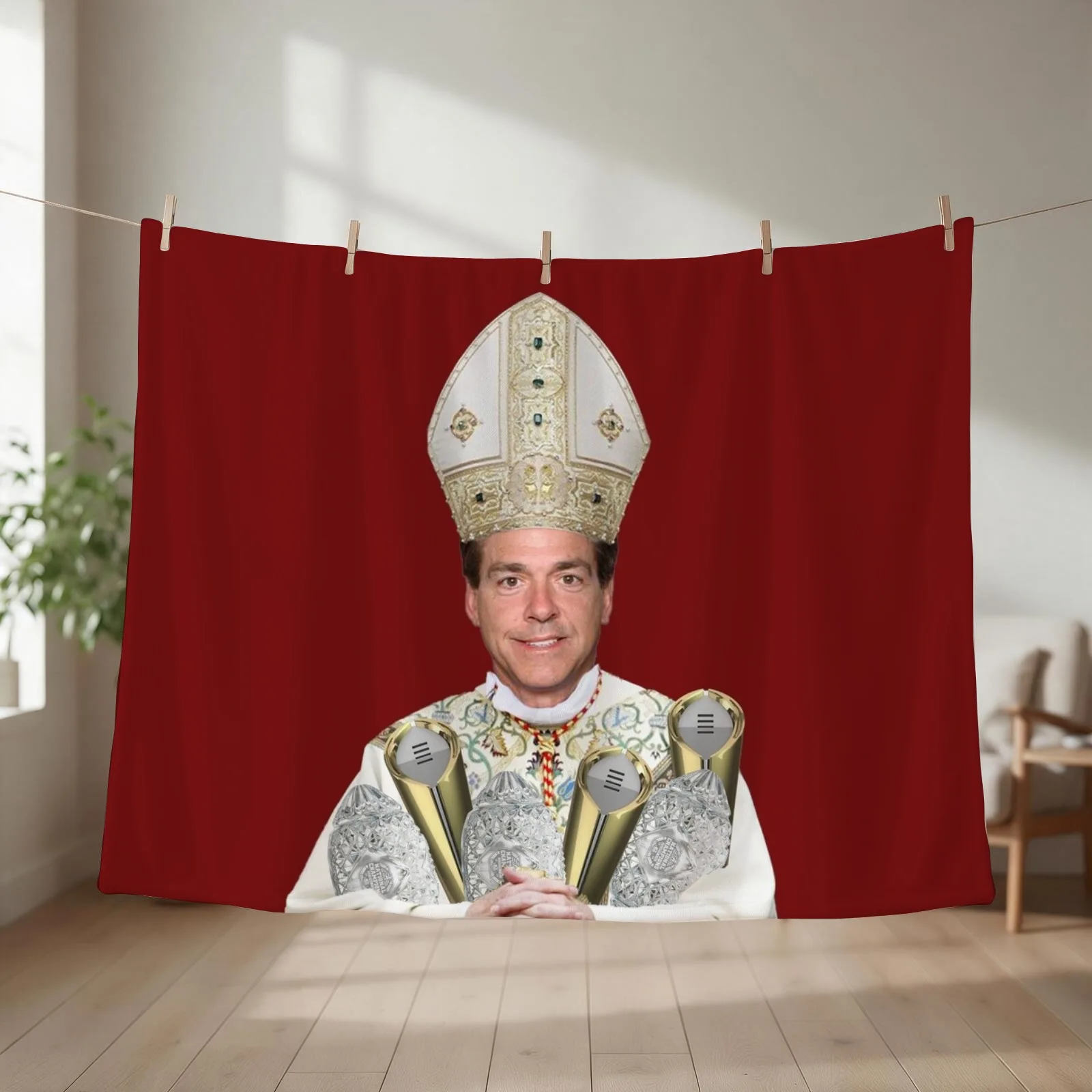 Pope Saban with Trophies Throw Blanket Decorative Sofa Thin decorative Bed linens Blankets